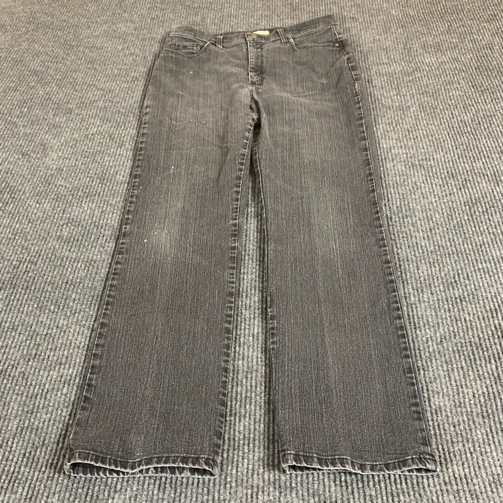 VTG Lee Jeans Womens 14 Black Denim Dark Wash Cotton Blend High Rise 32x29 Y2K